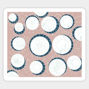 Retro Atomic Abstract Dandelion Clocks on Salmon Sticker